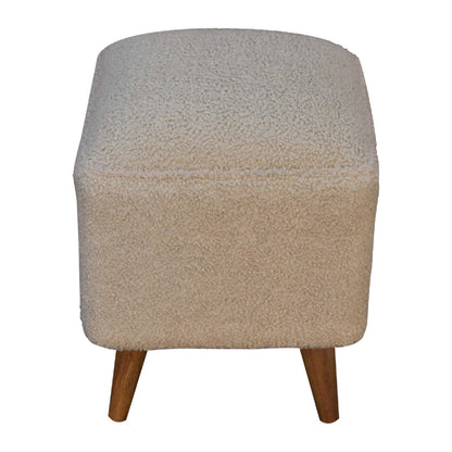 boucle cream squoval bench