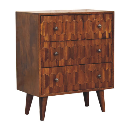 chestnut pineapple carved chest
