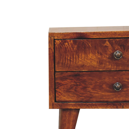 mini chestnut modern solid wood bedside
