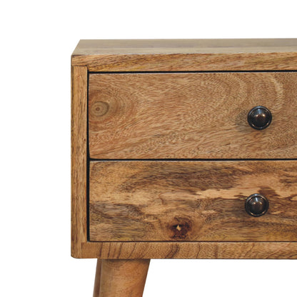 mini oak ish modern solid wood bedside