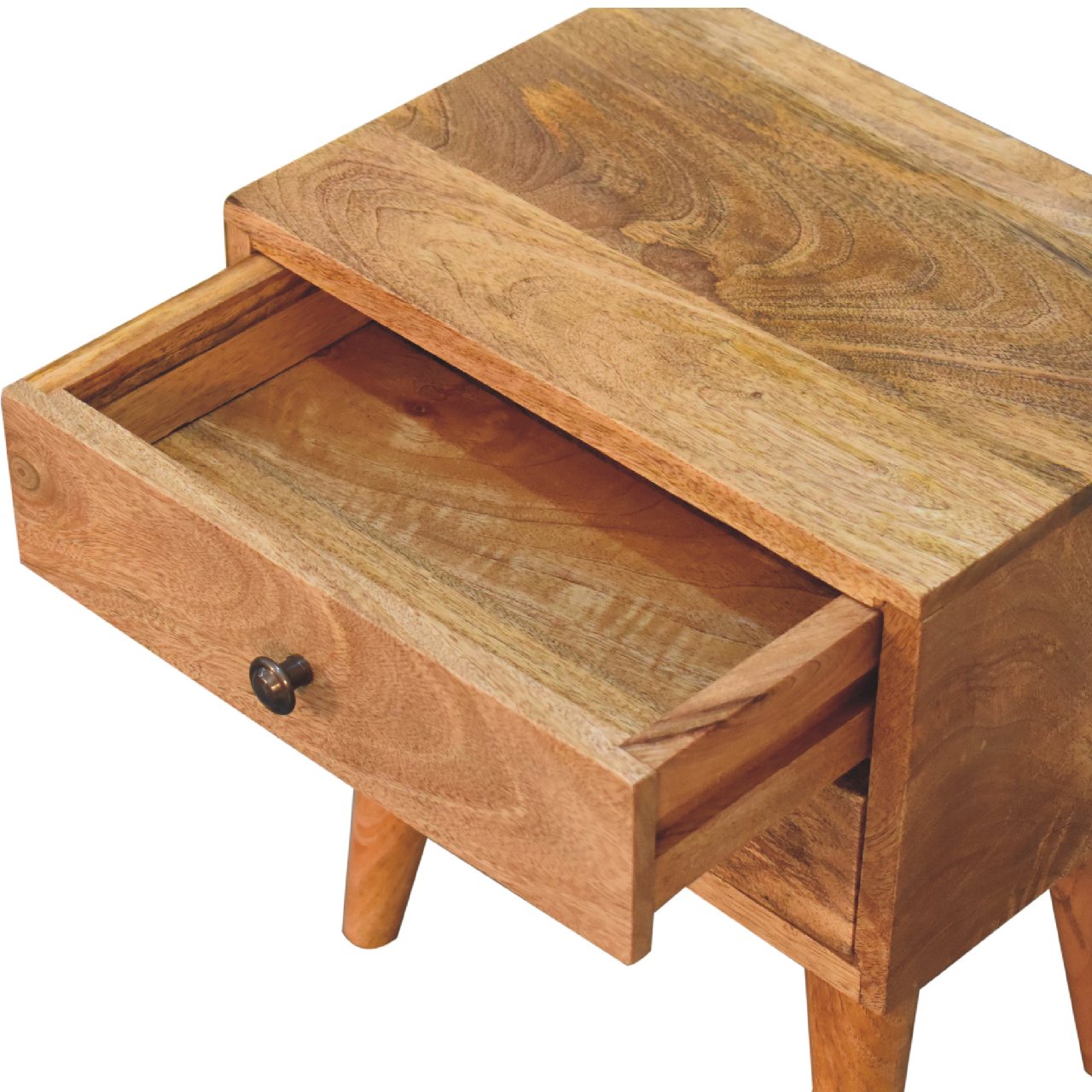 mini oak ish modern solid wood bedside