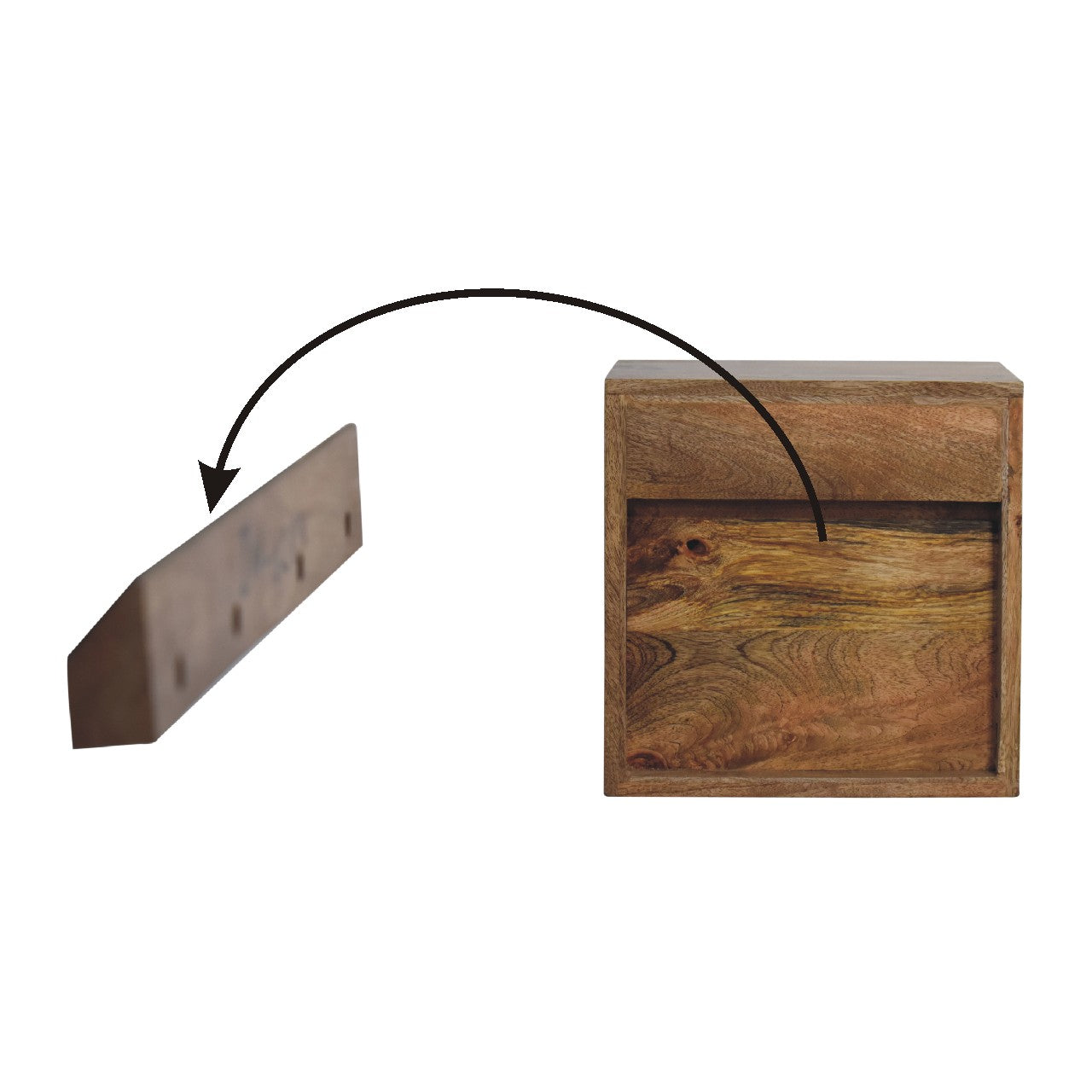 wall mounted mini classic oak ish bedside