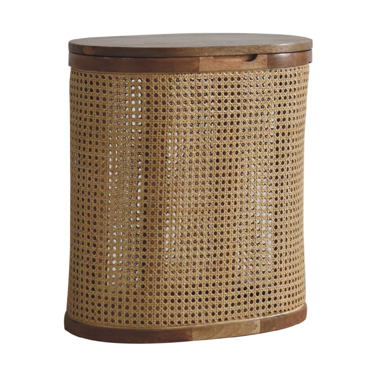 rattan lid up storage stool
