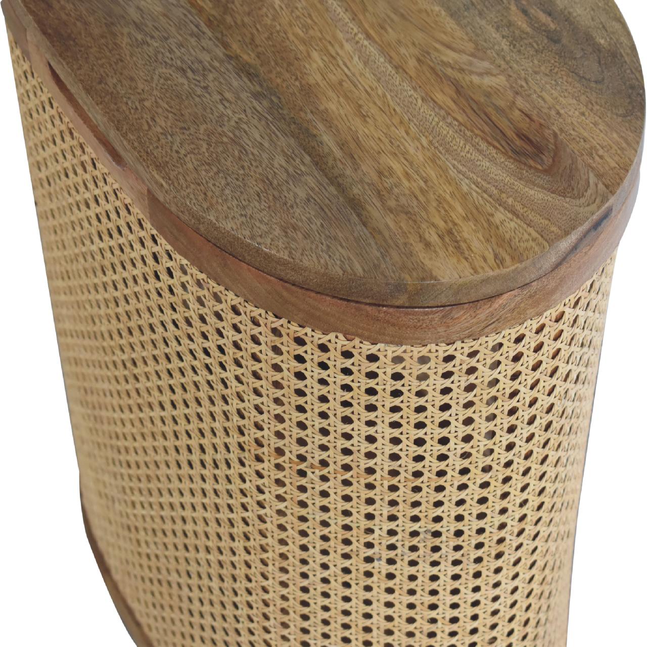 rattan lid up storage stool