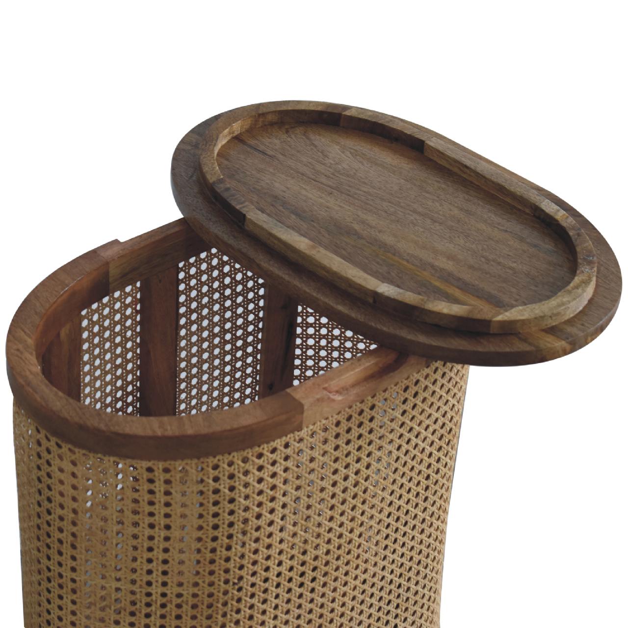 rattan lid up storage stool