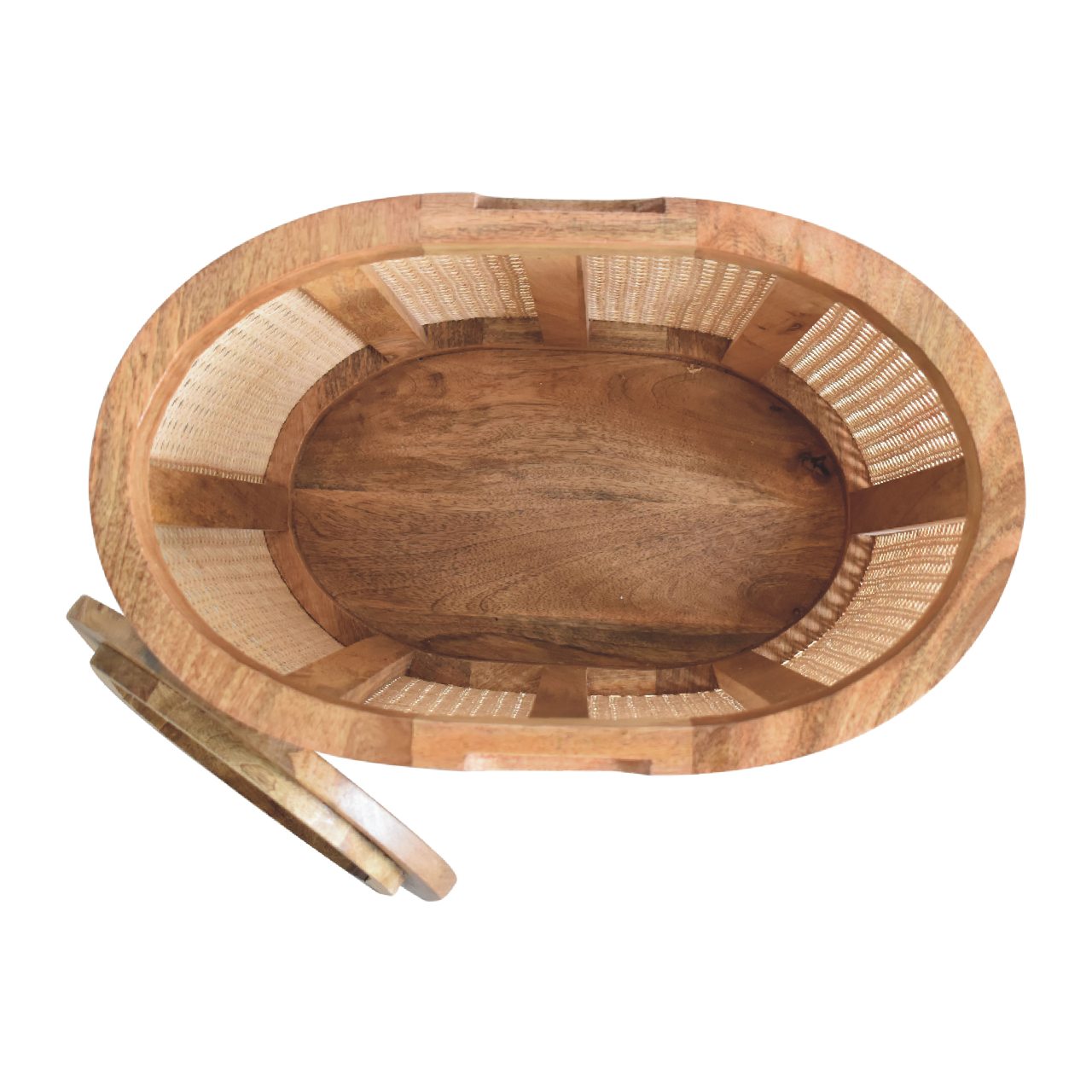 rattan lid up storage stool