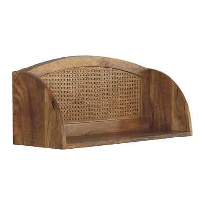 rattan open wall mounted shelf