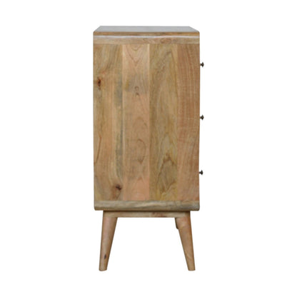 Solid Wood 3 Drawer Curved Chest of Drawers