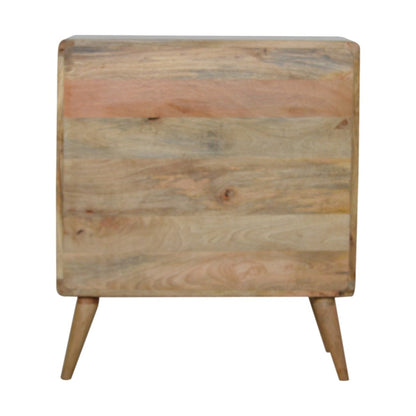 Solid Wood 3 Drawer Curved Chest of Drawers