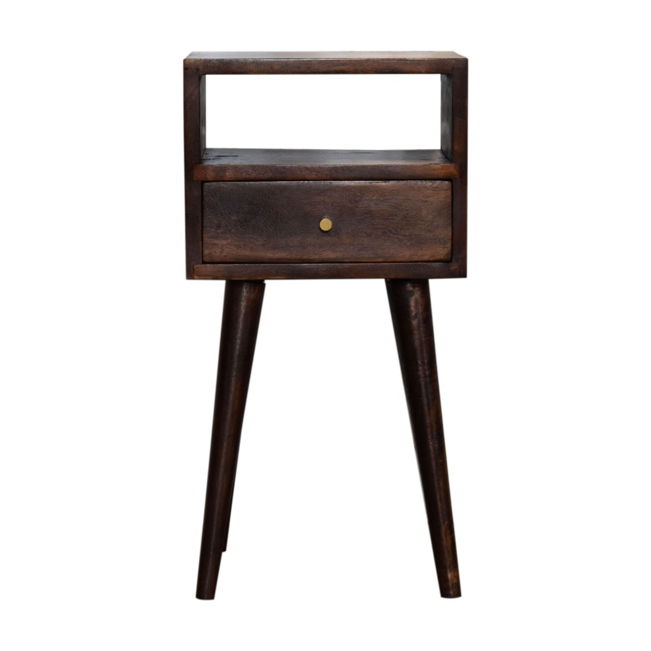 Solid Wood Small Light Walnut Finish Bedside