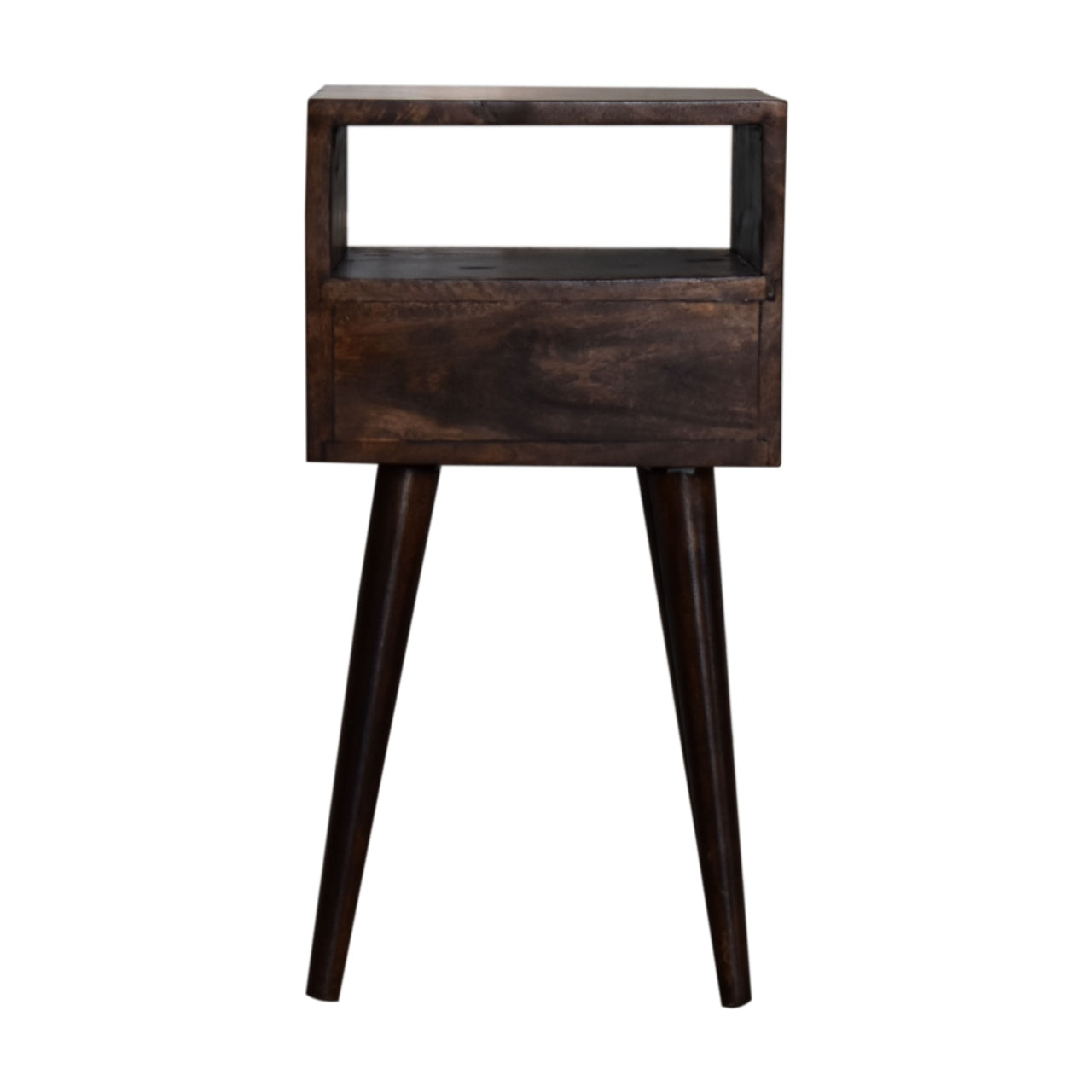 Solid Wood Small Light Walnut Finish Bedside