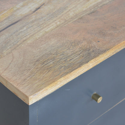 Solid Wood Midnight Blue Hand Painted Bedside