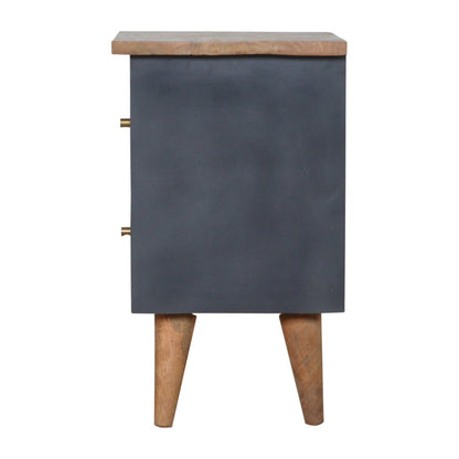 Solid Wood Midnight Blue Hand Painted Bedside