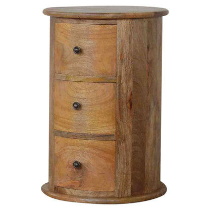 Solid Wood 3 Drawer Slim Drum Chest