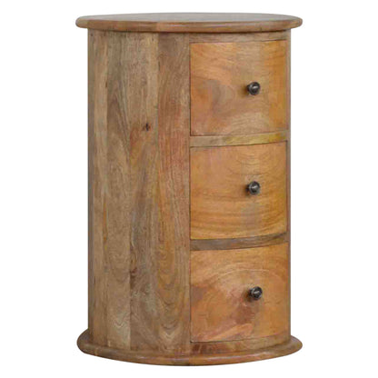 Solid Wood 3 Drawer Slim Drum Chest