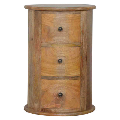 Solid Wood 3 Drawer Slim Drum Chest