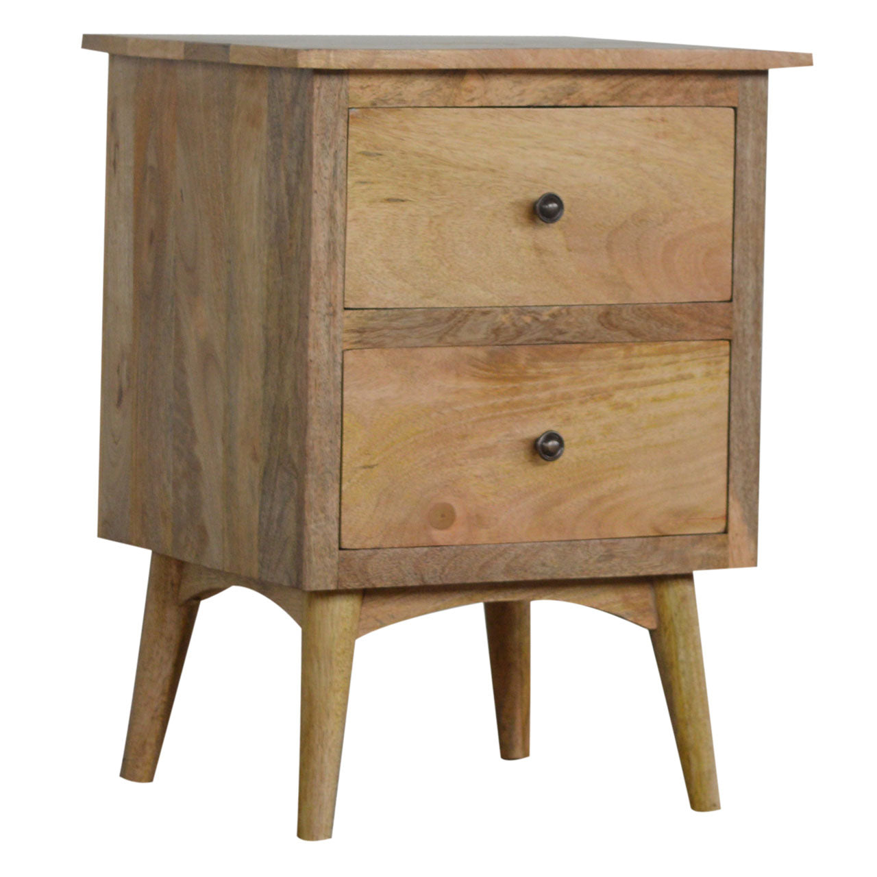Solid Wood Nordic Style 2 Drawer Bedside
