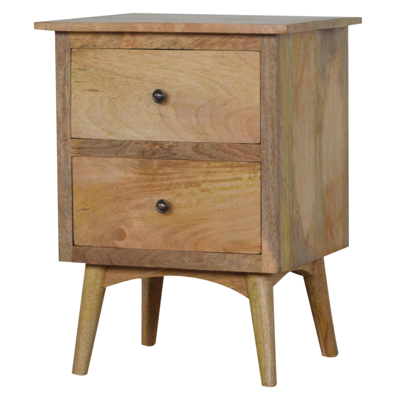 Solid Wood Nordic Style 2 Drawer Bedside
