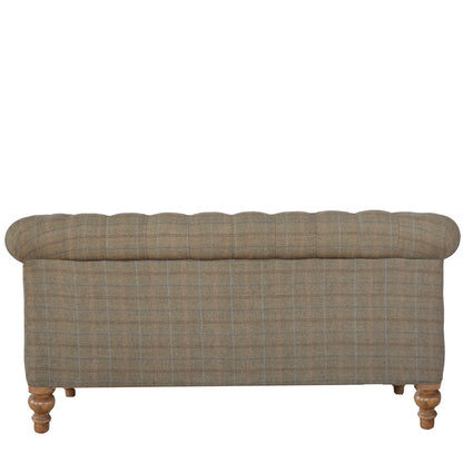 Solid Wood Luxuary Multi Tweed Chesterfield 2 Seater Sofa