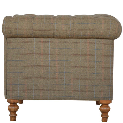 Solid Wood Luxuary Multi Tweed Chesterfield 2 Seater Sofa