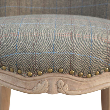 Solid Wood Multi Tweed French Style Chair