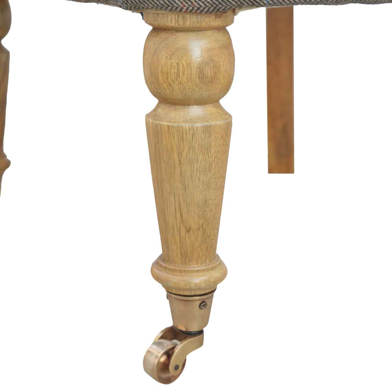 Solid Wood Small Multi Tweed Accent Chair