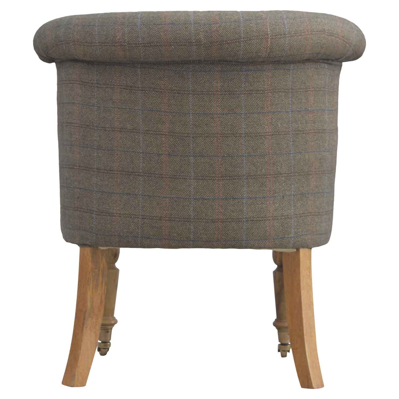 Solid Wood Small Multi Tweed Accent Chair
