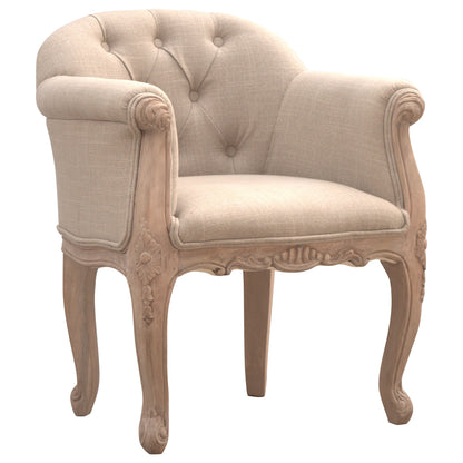 Solid Wood French Style Deep Button Chair