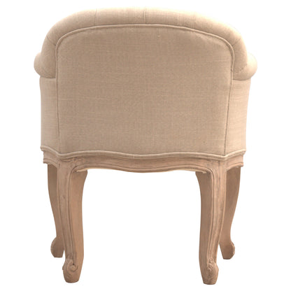 Solid Wood French Style Deep Button Chair