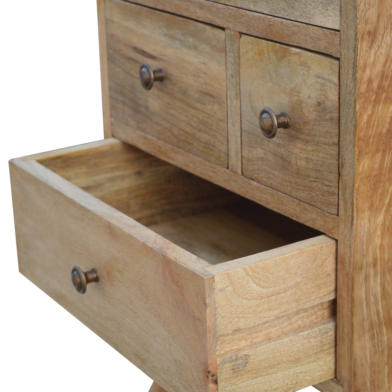 Solid Wood Nordic Style 4 Drawer Petite Bedside