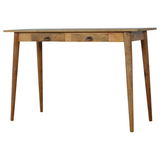 Solid Wood Nordic Style Writing Desk with 2 Drawers