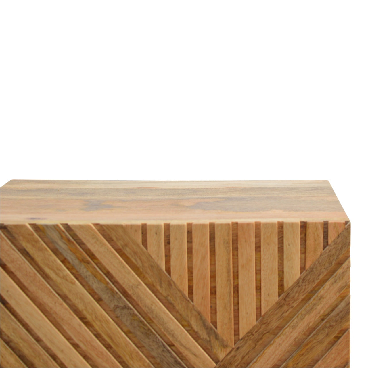 Solid Wood 2 Drawer Line Carved Bedside