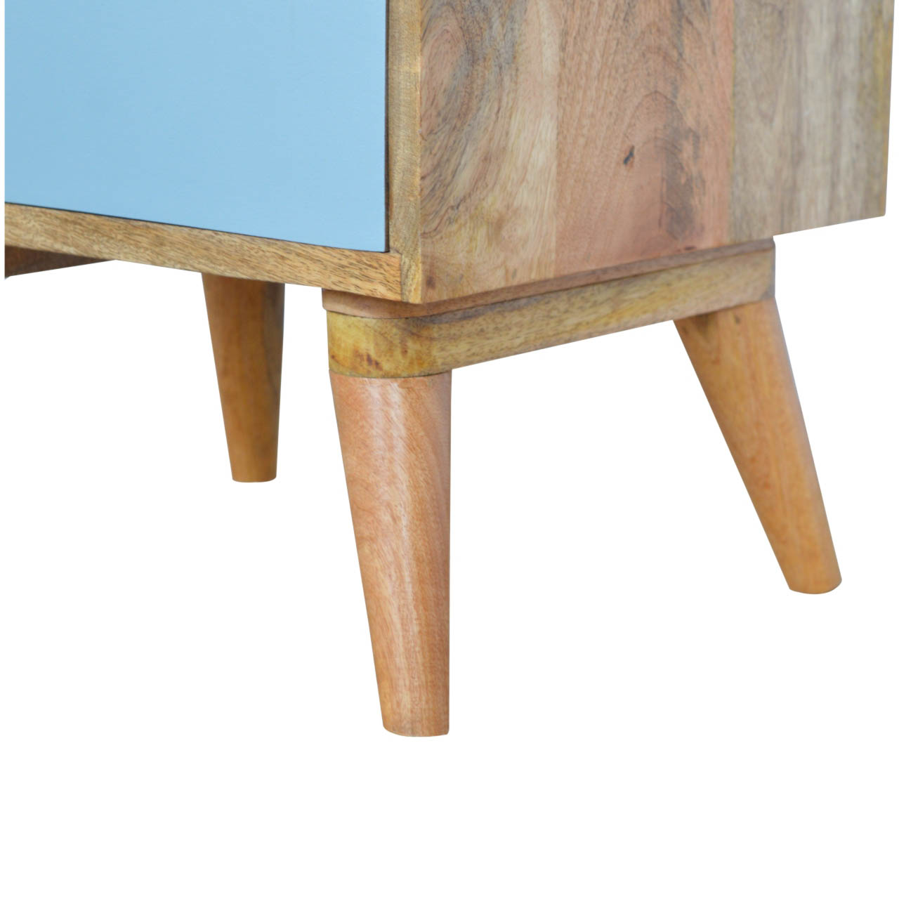 Solid Wood Blue and White Gradient Bedside