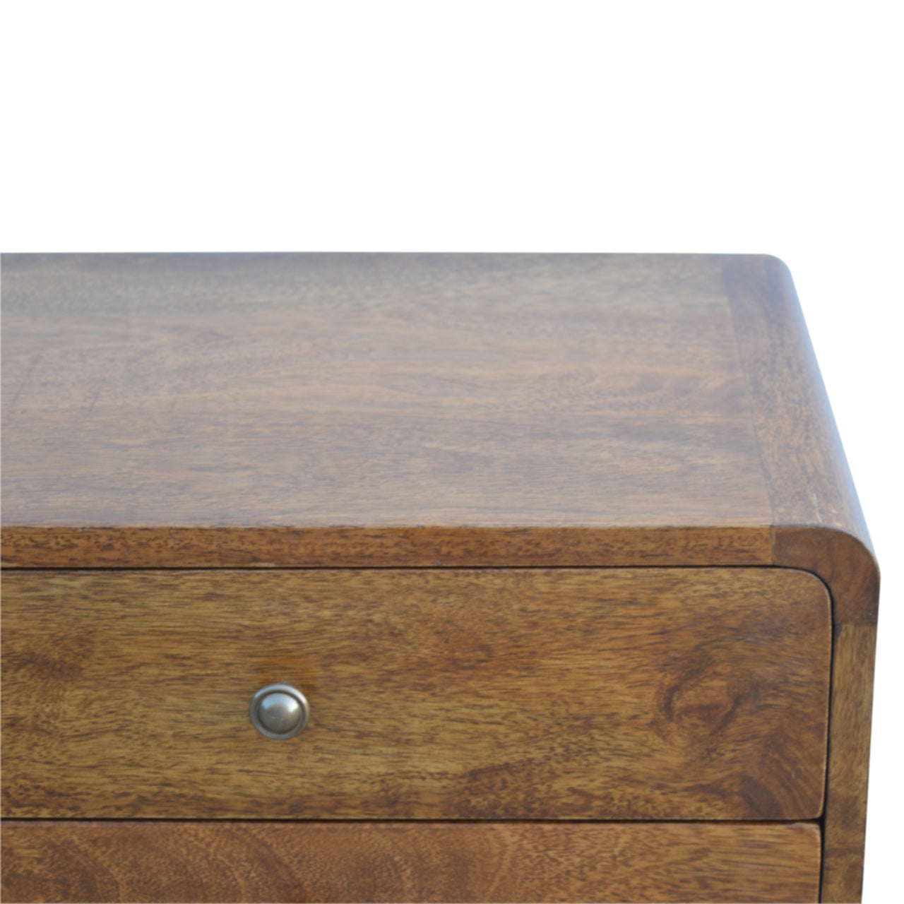 Solid Wood 2 Drawer Chestnut Bedside Table