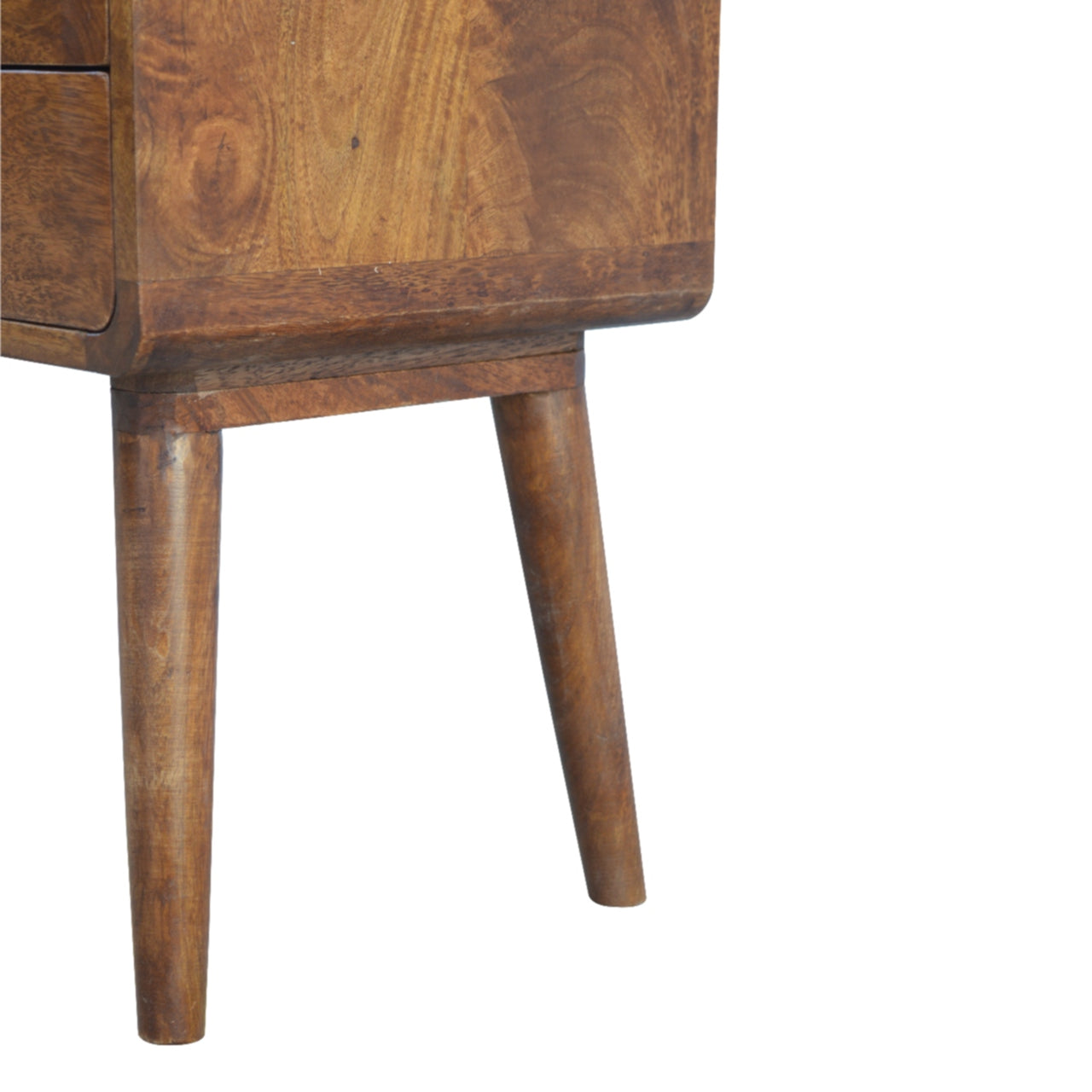 Solid Wood 2 Drawer Chestnut Bedside Table