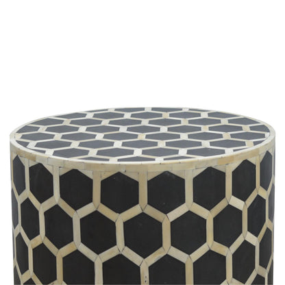 Solid Wood Bone Inlay Occasional Stool