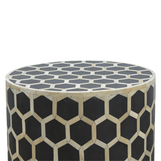 Solid Wood Bone Inlay Occasional Stool
