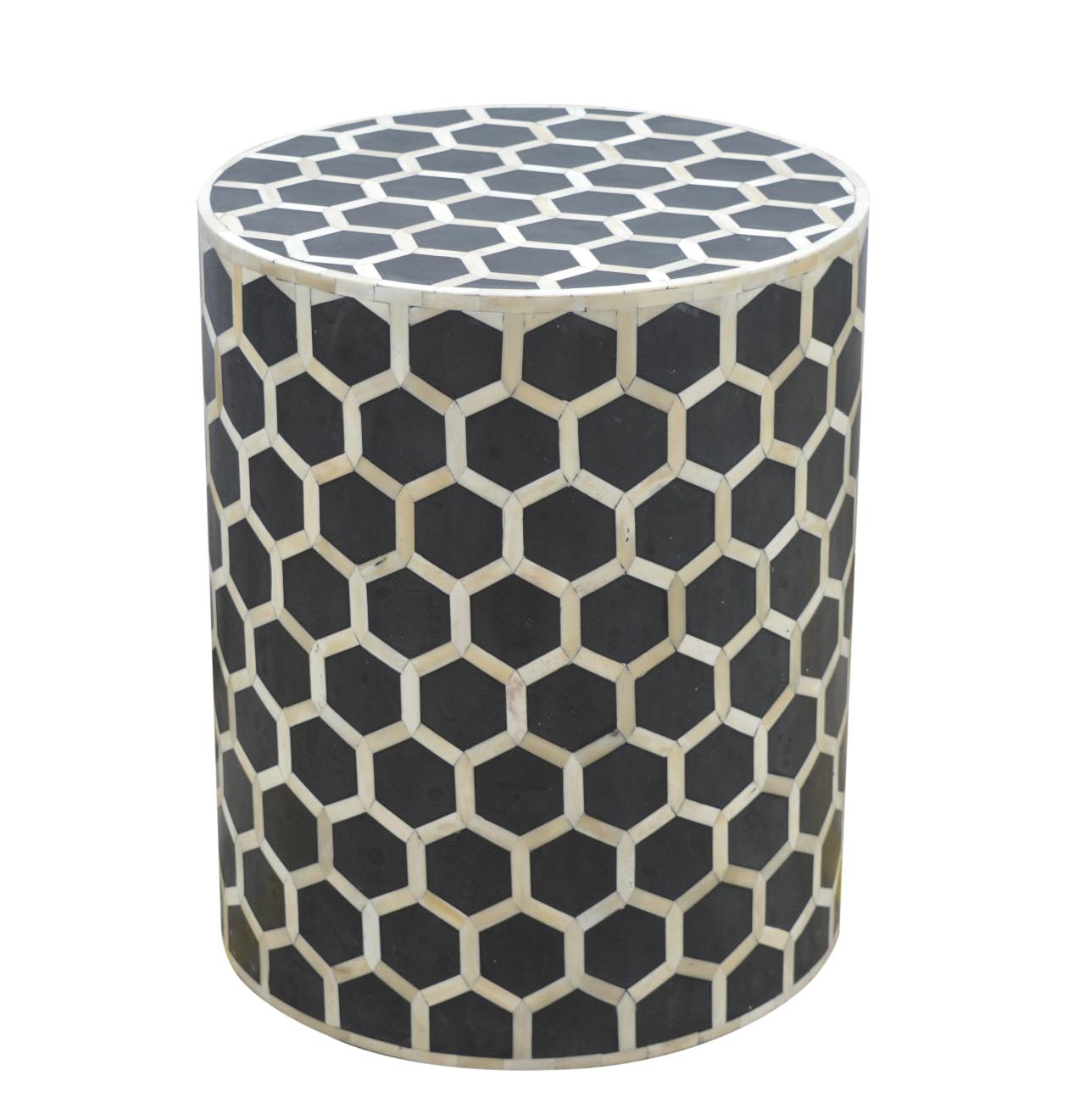 Solid Wood Bone Inlay Occasional Stool