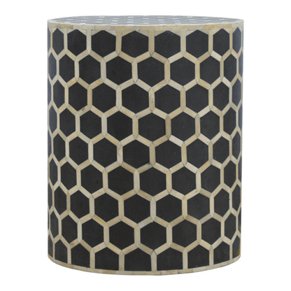 Solid Wood Bone Inlay Occasional Stool