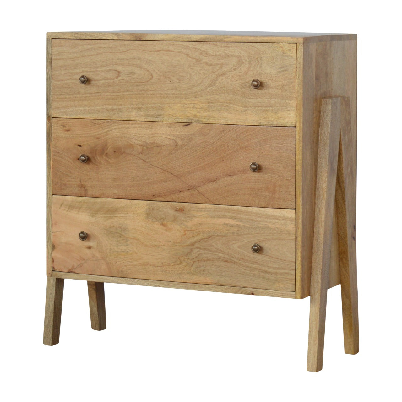 Solid Wood 3 Drawer Trestle Chest