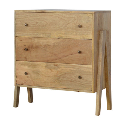 Solid Wood 3 Drawer Trestle Chest