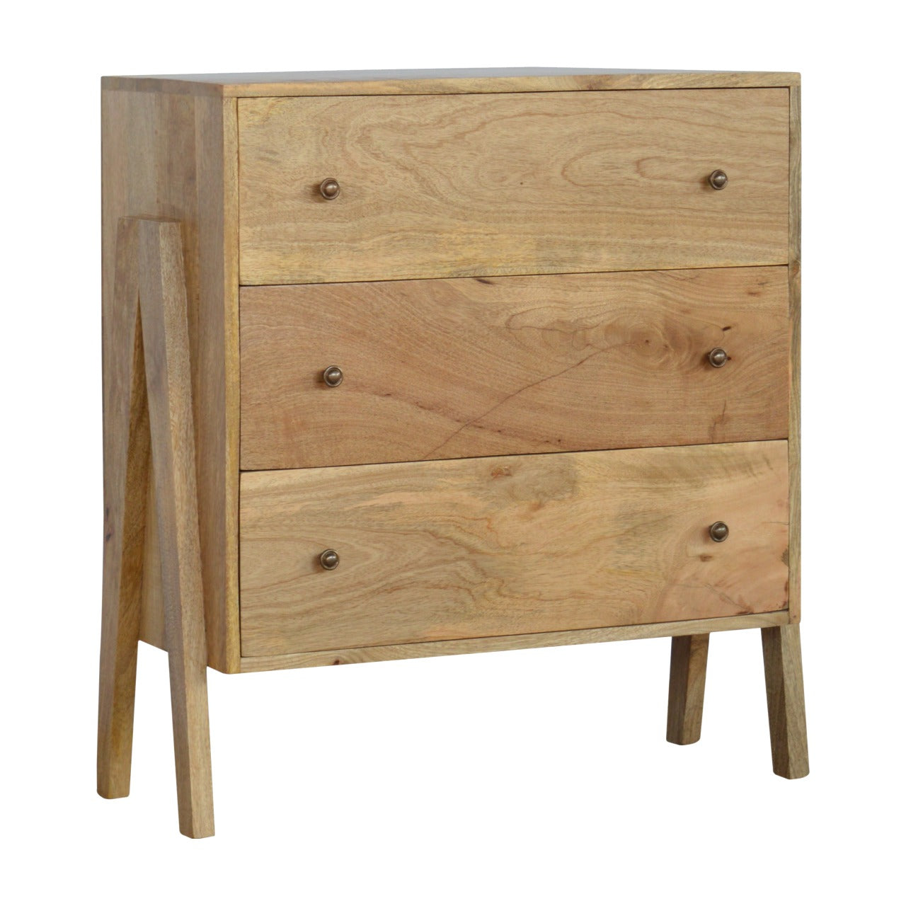 Solid Wood 3 Drawer Trestle Chest