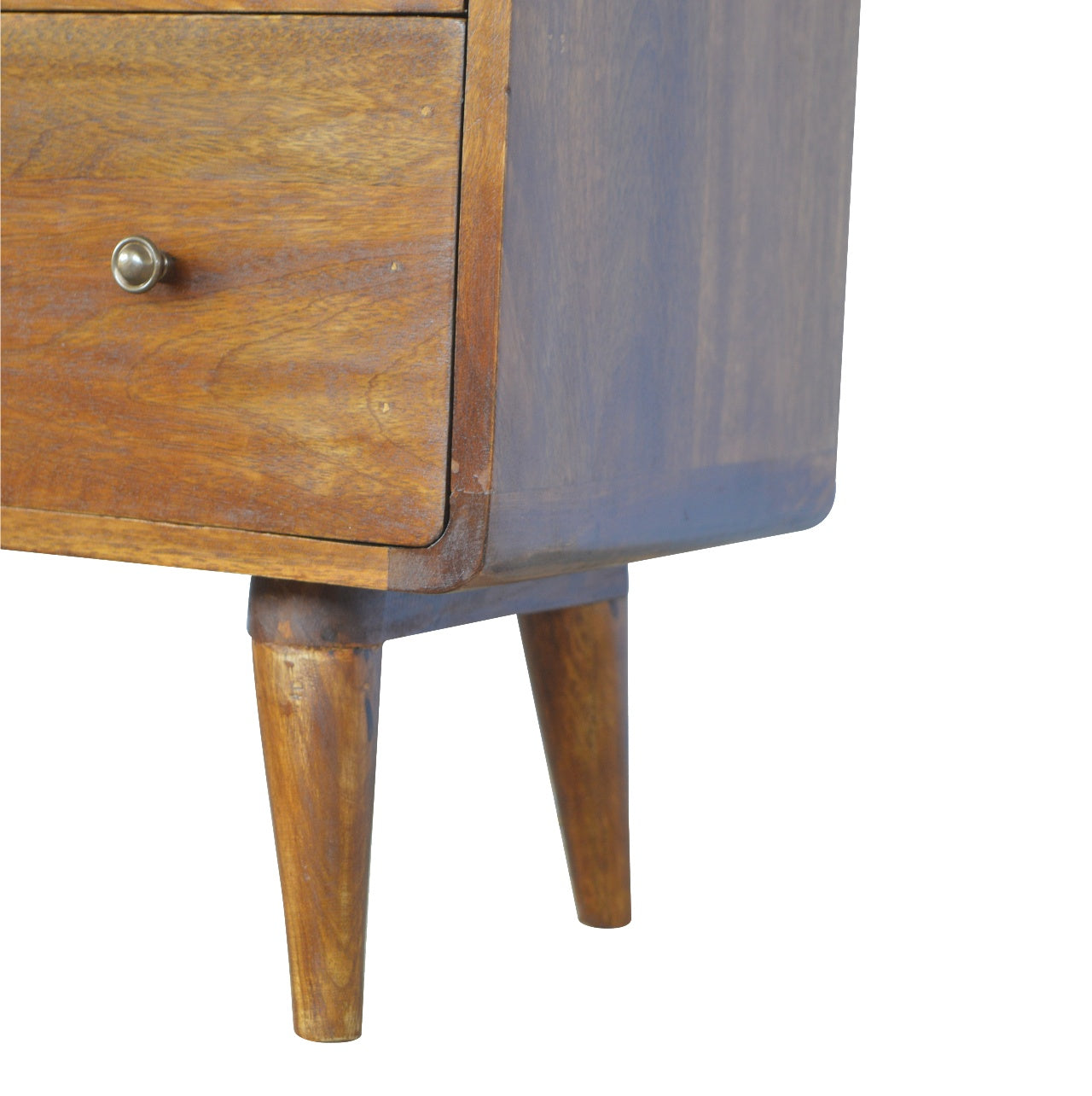 Solid Wood 3 Drawer Curved Chestnut Chest