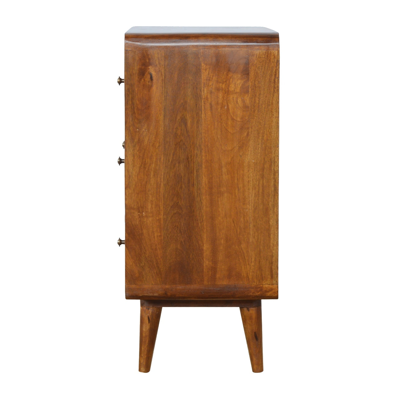 Solid Wood 3 Drawer Curved Chestnut Chest