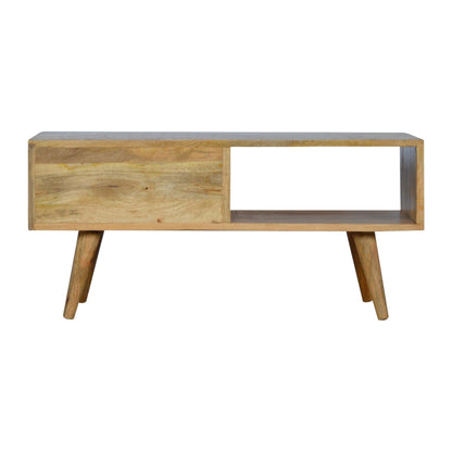 Solid Wood White Painted Sliding Door TV Stand