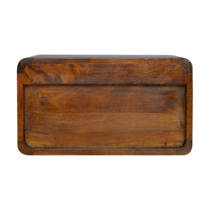 Solid Wood Curved Chestnut Floating Wall Mounted Bedside