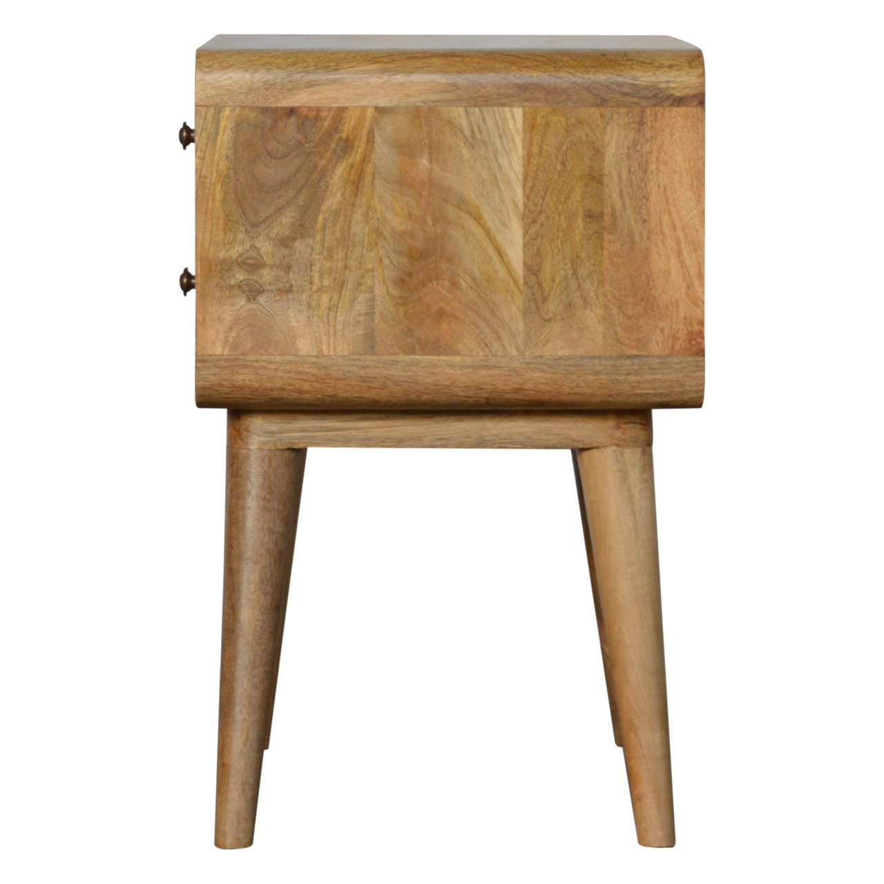 scandinavian style 2 drawer bedside table in pale solid wood