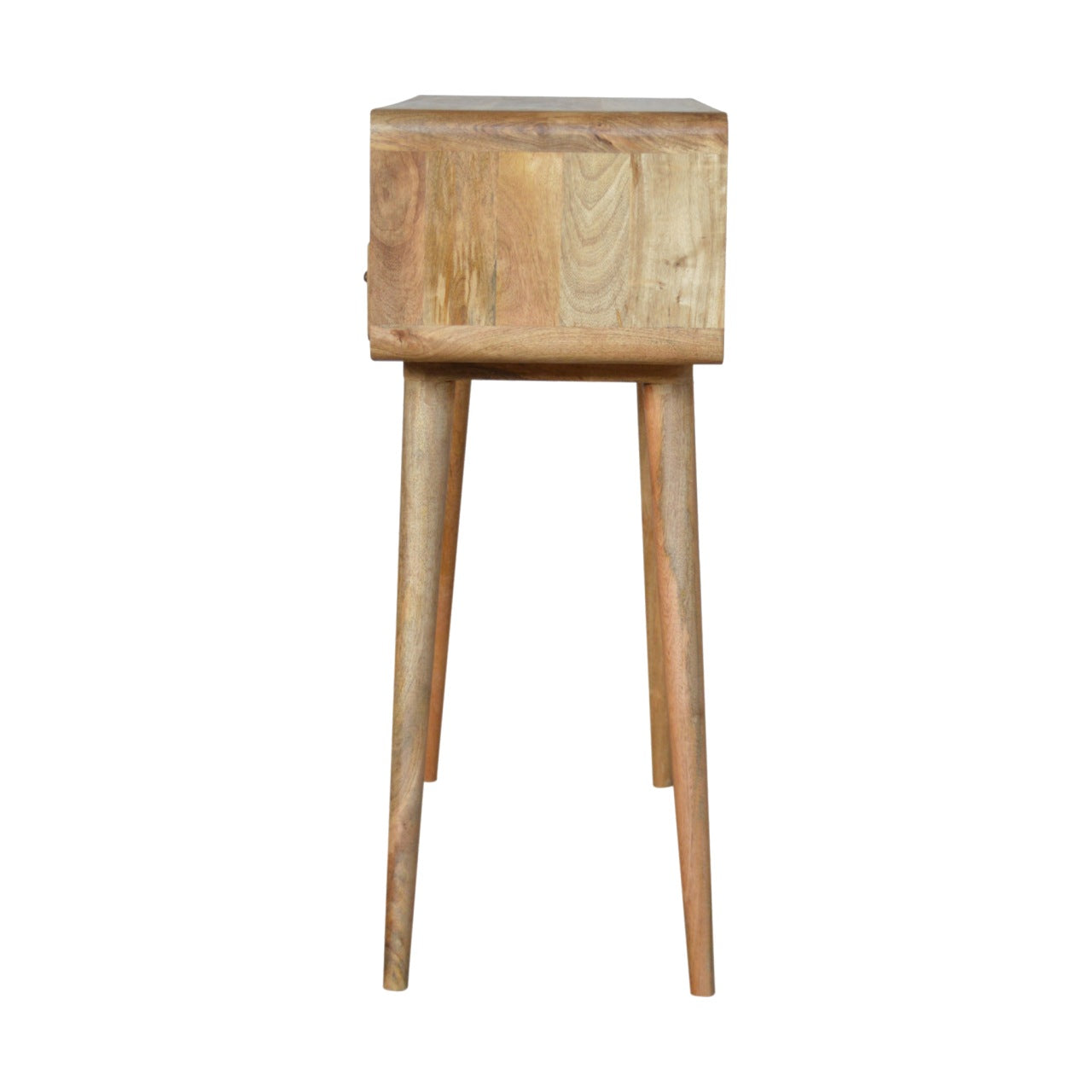Solid Wood 2 Drawer Open Slot Curved Console Table