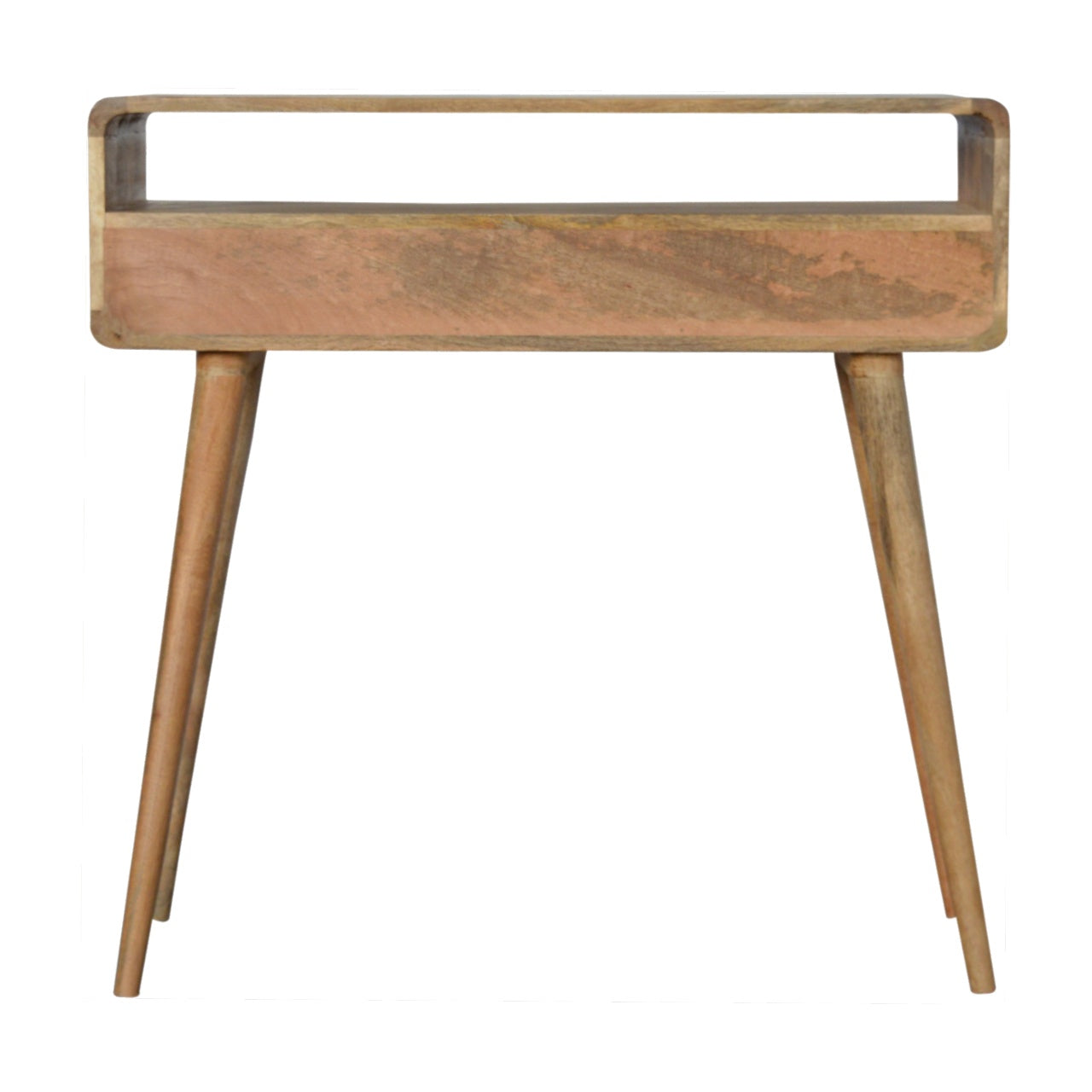 Solid Wood 2 Drawer Open Slot Curved Console Table