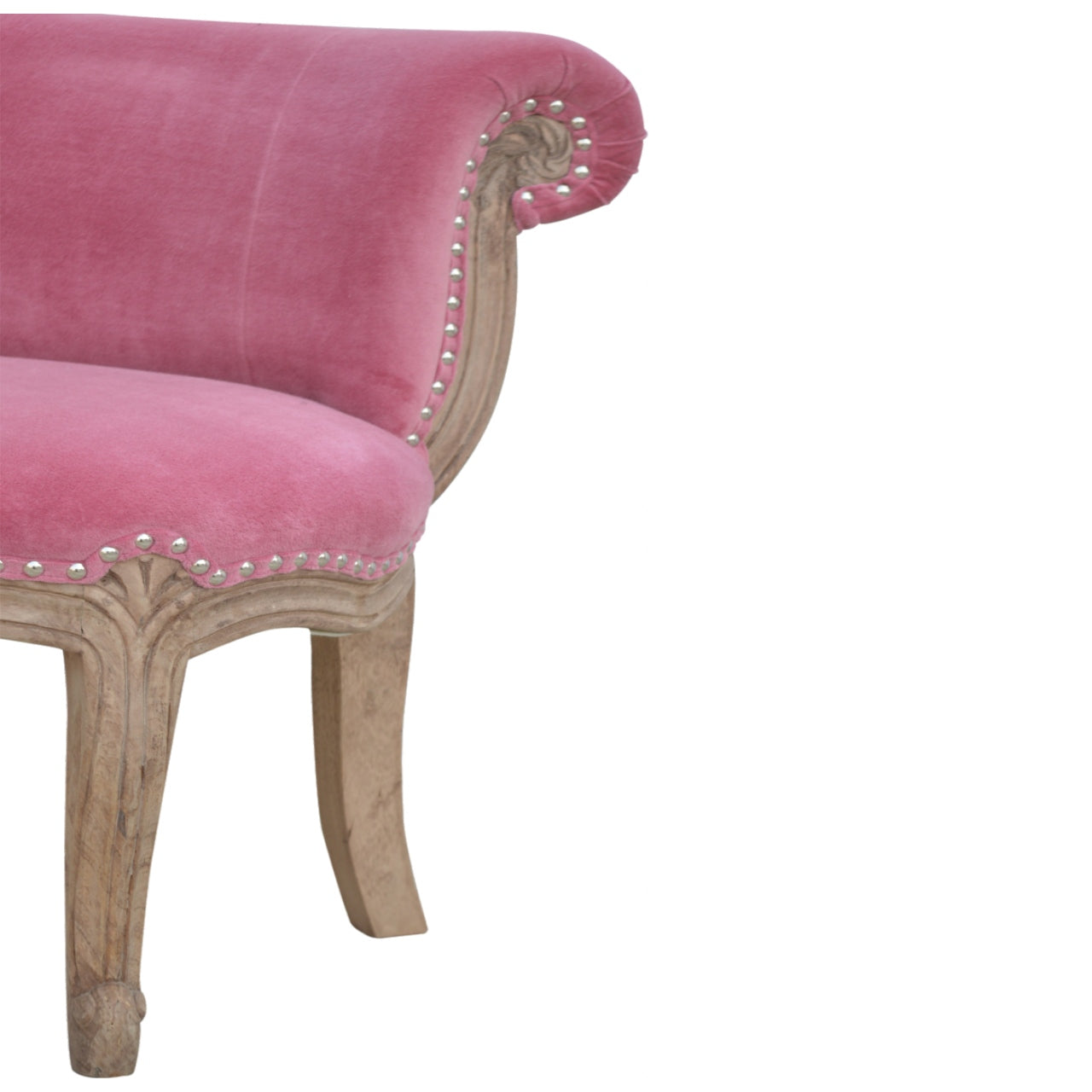 petite french chair in pink velvet